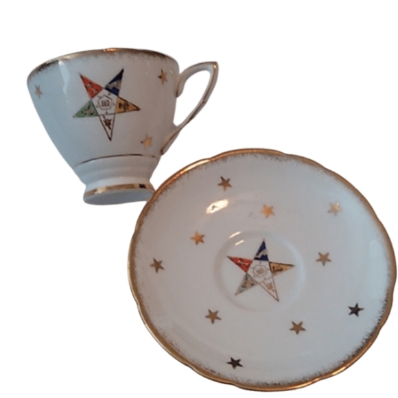 Royal Stafford Masonic Order of the Eastern Star OES Teacup + Saucer Bon… - Picture 1 of 7